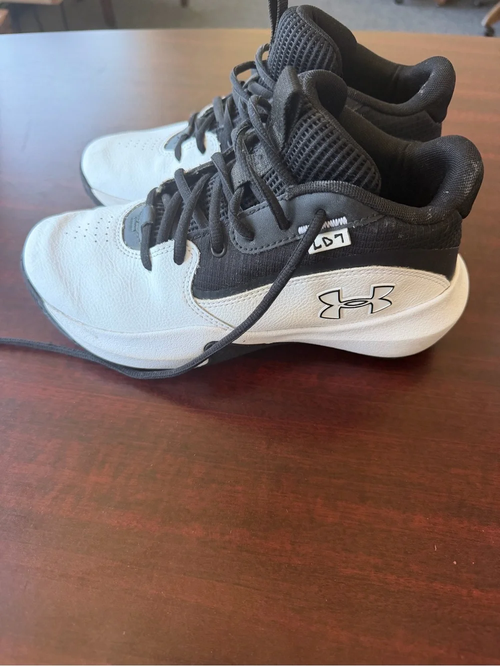 Under Armour Kids Black and White Athletic Sneakers